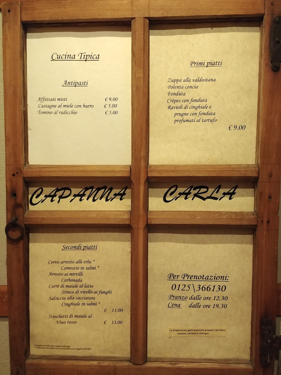 Menu Ristorante Capanna Carla-2